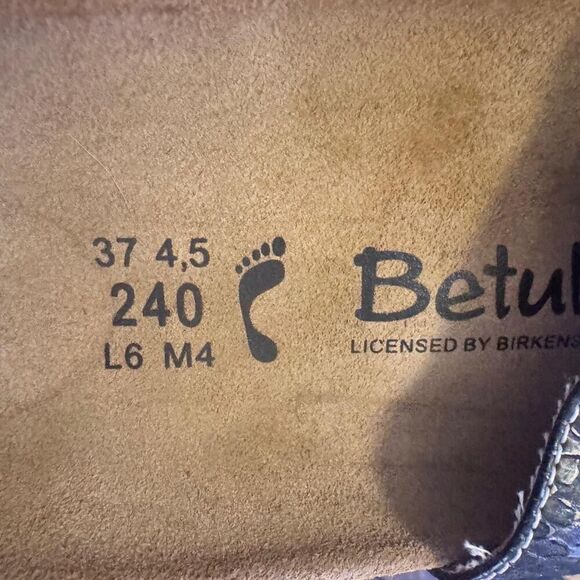 Betula by Birkenstock Snakeskin Print Metallic Slide Sandals Women’s 37 - Picture 6 of 8